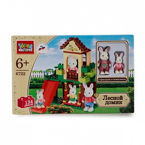 Конструктор – Лесной домик с 4 фигурками, 134 детали (Город Мастеров, BB-6722-R (36)sim)